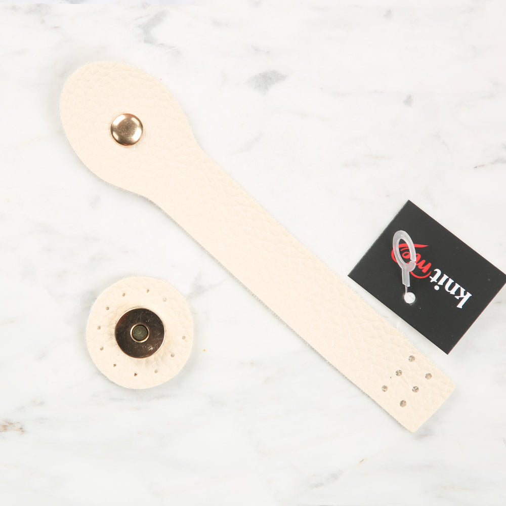 Knitme Çıtçıtlı Çanta Kapağı 2,5x17 cm Krem BA-0045